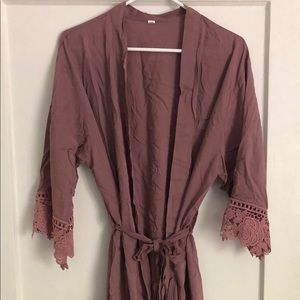 Lace trim robes